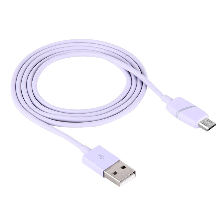 1M Circular Bobbin Gift Box Style Micro USB to USB 2.0 Data Sync Cable with LED Indicator Light, For Samsung, HTC, Sony, Huawei, Xiaomi(Purple)-garmade.com