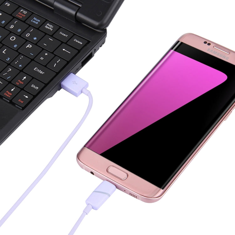 1M Circular Bobbin Gift Box Style Micro USB to USB 2.0 Data Sync Cable with LED Indicator Light, For Samsung, HTC, Sony, Huawei, Xiaomi(Purple)-garmade.com