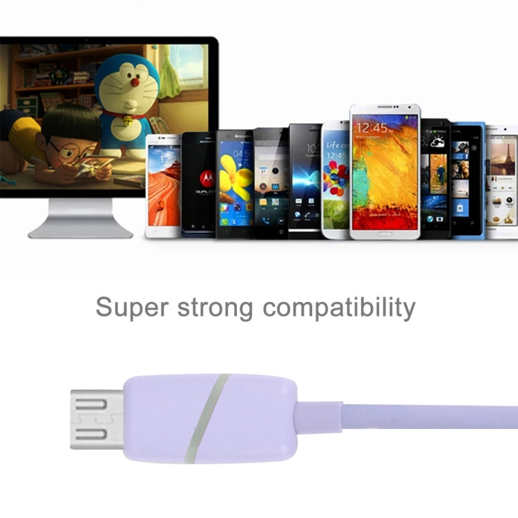 1M Circular Bobbin Gift Box Style Micro USB to USB 2.0 Data Sync Cable with LED Indicator Light, For Samsung, HTC, Sony, Huawei, Xiaomi(Purple)-garmade.com