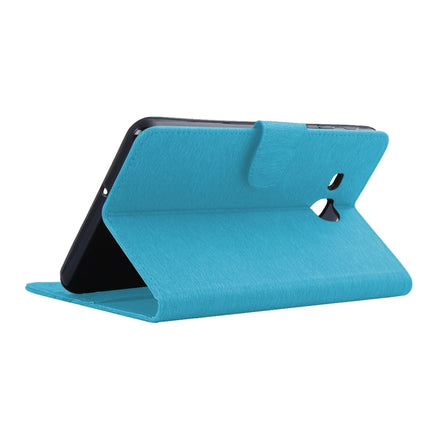 For Galaxy Tab A 7.0 Pressed Flowers Butterfly Pattern Horizontal Flip PU Leather Case with Magnetic Buckle & Holder & Card Slots & Wallet(Blue)-garmade.com