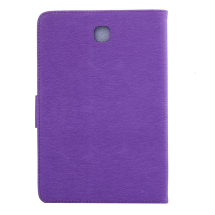 For Galaxy Tab A 8.0 / T350 Pressed Flowers Butterfly Pattern Horizontal Flip PU Leather Case with Magnetic Buckle & Holder & Card Slots & Wallet(Purple)-garmade.com
