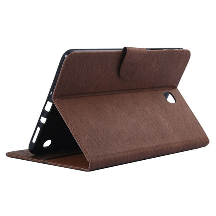 For Galaxy Tab A 8.0 / T350 Pressed Flowers Butterfly Pattern Horizontal Flip PU Leather Case with Magnetic Buckle & Holder & Card Slots & Wallet(Brown)-garmade.com