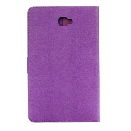 For Galaxy Tab A 10.1 Pressed Flowers Butterfly Pattern Horizontal Flip PU Leather Case with Magnetic Buckle & Holder & Card Slots & Wallet(Purple)-garmade.com
