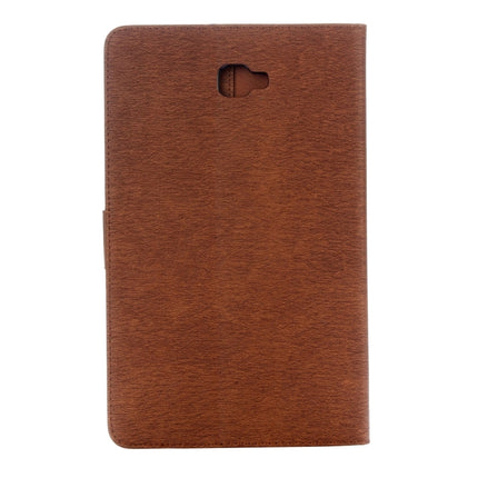 For Galaxy Tab A 10.1 Pressed Flowers Butterfly Pattern Horizontal Flip PU Leather Case with Magnetic Buckle & Holder & Card Slots & Wallet(Brown)-garmade.com