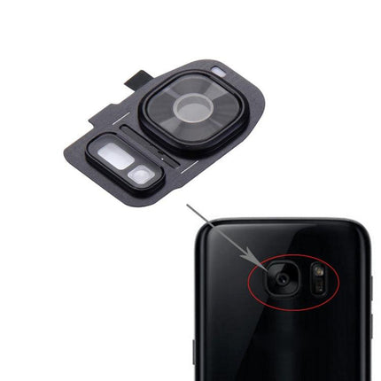 10 PCS Rear Camera Lens Cover & Flashlight Bracker for Samsung Galaxy S7 / G930 Black-garmade.com