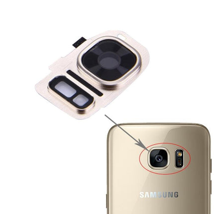 10 PCS Rear Camera Lens Cover & Flashlight Bracker for Samsung Galaxy S7 / G930 Gold-garmade.com