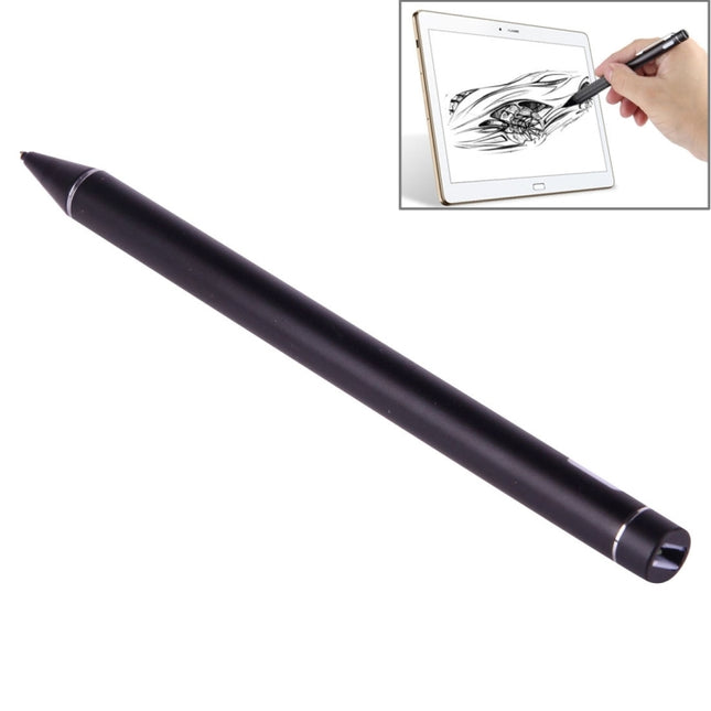 Universal Rechargeable Capacitive Touch Screen Stylus Pen with 2.3mm Superfine Metal Nib, For iPhone, iPad, Samsung, and Other Capacitive Touch Screen Smartphones or Tablet PC(Black)-garmade.com