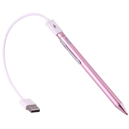 Universal Rechargeable Capacitive Touch Screen Stylus Pen with 2.3mm Superfine Metal Nib, For iPhone, iPad, Samsung, and Other Capacitive Touch Screen Smartphones or Tablet PC(Rose Gold)-garmade.com