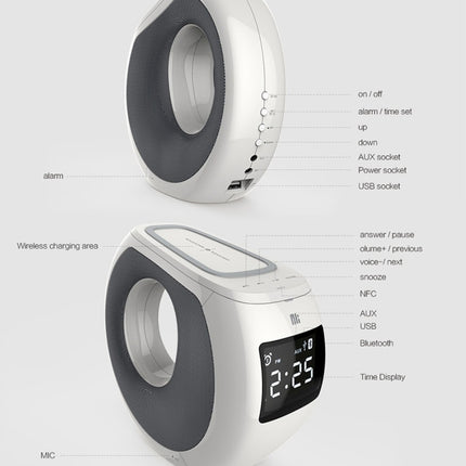 NILLKIN MC1 CE / RoHs / FCC Certificated QI Standard Wireless Charging Transmitter + Bluetooth Speaker, US Plug , For iPhone, Galaxy, Sony, Lenovo, HTC, Huawei, Google, LG, Xiaomi, other Smartphones-garmade.com