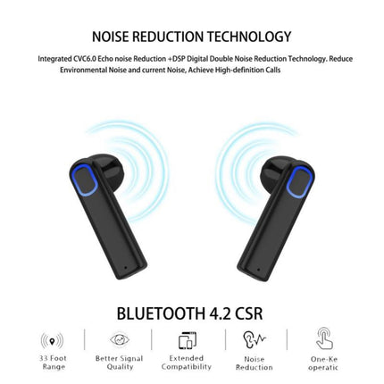 In-Ear TWS Stereo Bluetooth Headset Bluetooth V4.2 Support Handfree Call, For iPhone, Galaxy, Huawei, Xiaomi, LG, HTC and Other Smart Phones-garmade.com