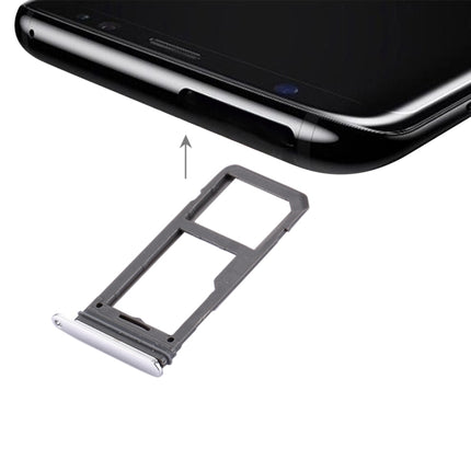 SIM Card Tray + Micro SD Tray for Samsung Galaxy S8(Silver)-garmade.com