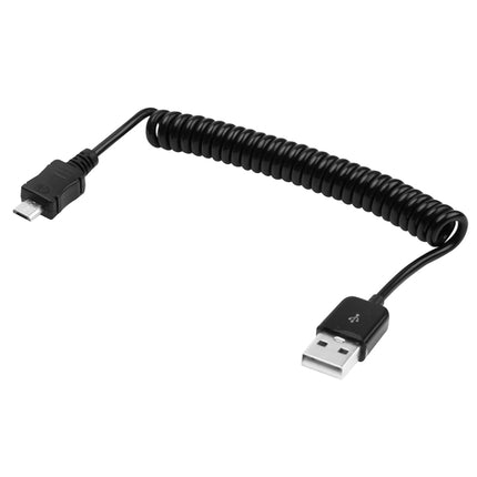 Micro USB Data / Charger Retractable Coiled Cable, Coiled Cable Stretches to 90cm, For Samsung / Huawei / Xiaomi / Meizu / LG / HTC and Other Smartphones(Black)-garmade.com