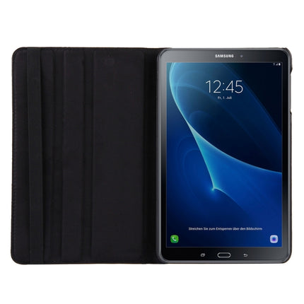 For Galaxy Tab A 10.1 / T580 Litchi Texture Horizontal Flip 360 Degrees Rotation Leather Case with Holder(Black)-garmade.com