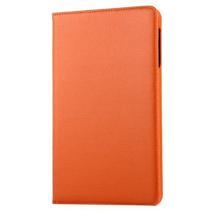 For Galaxy Tab A 10.1 / T580 Litchi Texture Horizontal Flip 360 Degrees Rotation Leather Case with Holder(Orange)-garmade.com