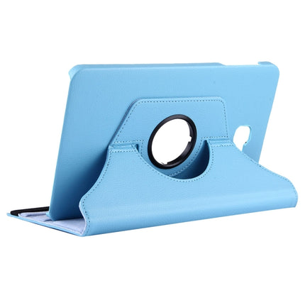 For Galaxy Tab A 10.1 / T580 Litchi Texture Horizontal Flip 360 Degrees Rotation Leather Case with Holder(Blue)-garmade.com