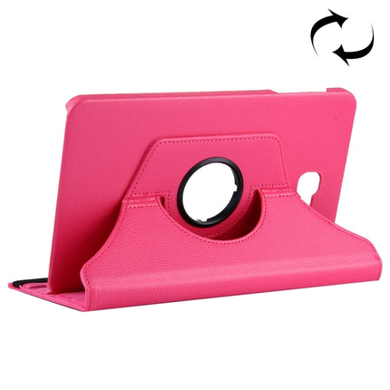 For Galaxy Tab A 10.1 / T580 Litchi Texture Horizontal Flip 360 Degrees Rotation Leather Case with Holder(Magenta)-garmade.com