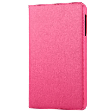 For Galaxy Tab A 10.1 / T580 Litchi Texture Horizontal Flip 360 Degrees Rotation Leather Case with Holder(Magenta)-garmade.com