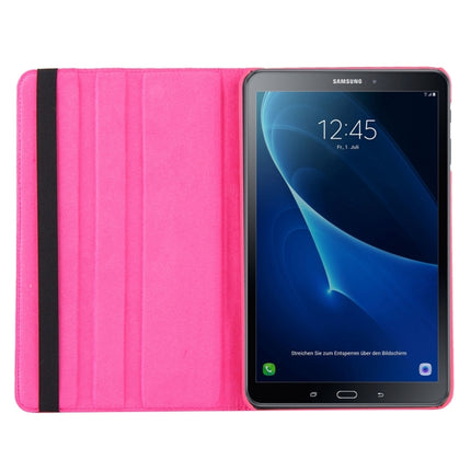 For Galaxy Tab A 10.1 / T580 Litchi Texture Horizontal Flip 360 Degrees Rotation Leather Case with Holder(Magenta)-garmade.com