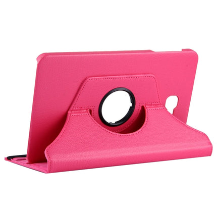 For Galaxy Tab A 10.1 / T580 Litchi Texture Horizontal Flip 360 Degrees Rotation Leather Case with Holder(Magenta)-garmade.com