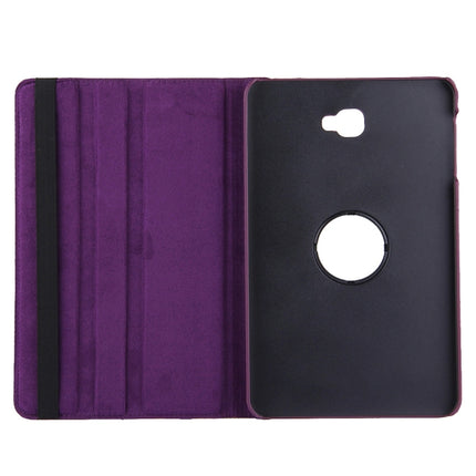 For Galaxy Tab A 10.1 / T580 Litchi Texture Horizontal Flip 360 Degrees Rotation Leather Case with Holder(Purple)-garmade.com
