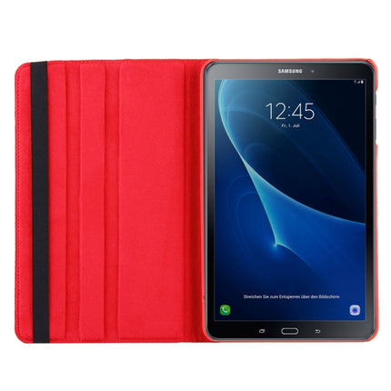 For Galaxy Tab A 10.1 / T580 Litchi Texture Horizontal Flip 360 Degrees Rotation Leather Case with Holder(Red)-garmade.com