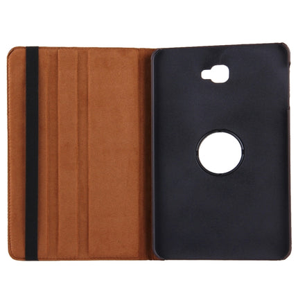 For Galaxy Tab A 10.1 / T580 Litchi Texture Horizontal Flip 360 Degrees Rotation Leather Case with Holder(Brown)-garmade.com
