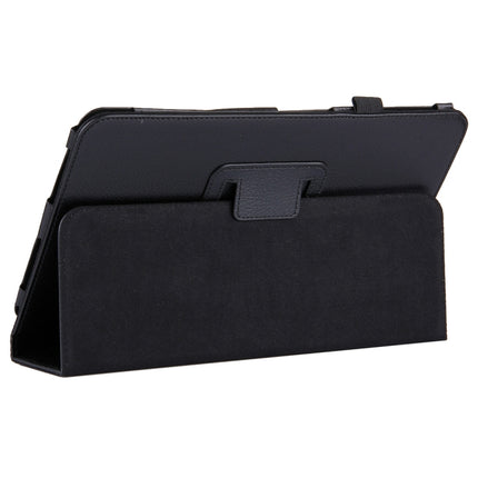 For Galaxy Tab A 10.1 / T580 Litchi Texture Magnetic Horizontal Flip Leather Case with Holder & Sleep / Wake-up Function(Black)-garmade.com