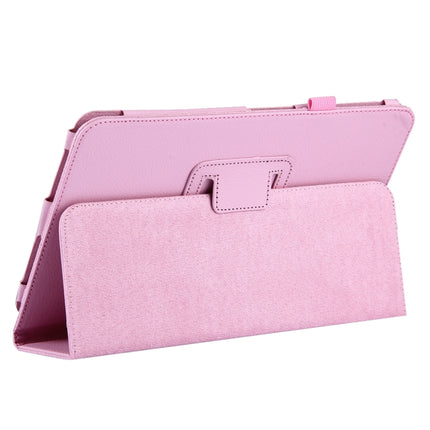 For Galaxy Tab A 10.1 / T580 Litchi Texture Magnetic Horizontal Flip Leather Case with Holder & Sleep / Wake-up Function(Pink)-garmade.com