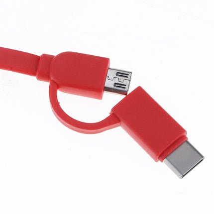 1m 2A Two in One Retractable Micro USB to Type-C Data Sync Charging Cable, For Galaxy, Huawei, Xiaomi, LG, HTC and Other Smart Phones, Rechargeable Devices(Red)-garmade.com
