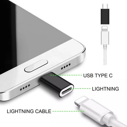 8 Pin Female to USB-C / Type-C Male Metal Shell Adapter(Silver)-garmade.com