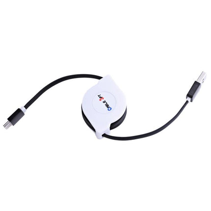 1m 2A 110 Copper Core Wires Retractable USB-C / Type-C to USB Data Sync Charging Cable(Black)-garmade.com