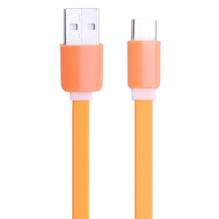1m 2A 110 Copper Core Wires Retractable USB-C / Type-C to USB Data Sync Charging Cable(Orange)-garmade.com