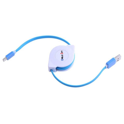 1m 2A 110 Copper Core Wires Retractable USB-C / Type-C to USB Data Sync Charging Cable(Blue)-garmade.com
