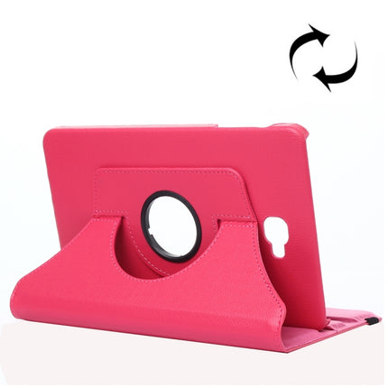 For Galaxy Tab A 10.1 / T580 Litchi Texture 360 Degree Rotating Horizontal Flip Leather Case with Holder(Magenta)-garmade.com