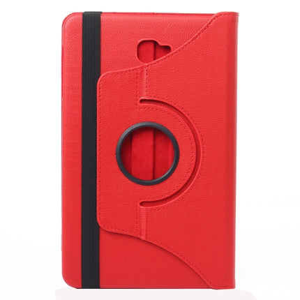 For Galaxy Tab A 10.1 / T580 Litchi Texture 360 Degree Rotating Horizontal Flip Leather Case with Holder(Red)-garmade.com