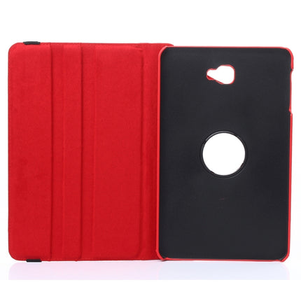 For Galaxy Tab A 10.1 / T580 Litchi Texture 360 Degree Rotating Horizontal Flip Leather Case with Holder(Red)-garmade.com