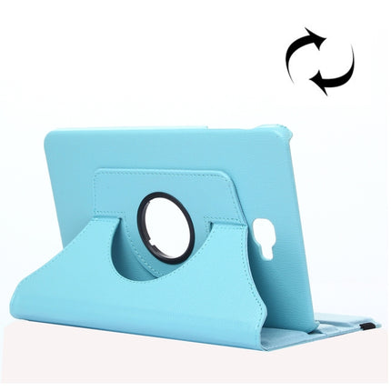 For Galaxy Tab A 10.1 / T580 Litchi Texture 360 Degree Rotating Horizontal Flip Leather Case with Holder(Baby Blue)-garmade.com