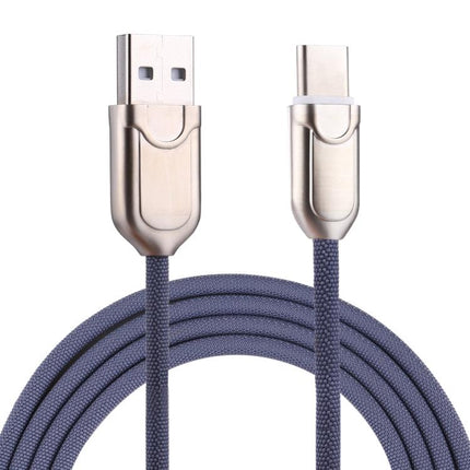 1m 2A USB-C / Type-C to USB 2.0 Data Sync Quick Charger Cable(Blue)-garmade.com