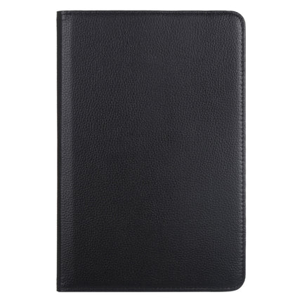 Litchi Texture Horizontal Flip 360 Degrees Rotation Leather Case for Samsung Galaxy Tab A 10.5 T590, with Holder(Black)-garmade.com