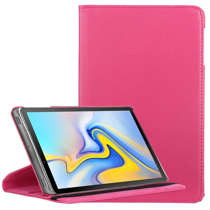 Litchi Texture Horizontal Flip 360 Degrees Rotation Leather Case for Samsung Galaxy Tab A 10.5 T590, with Holder(Rose Red)-garmade.com