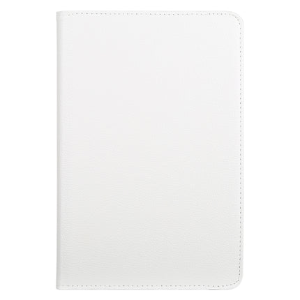 Litchi Texture Horizontal Flip 360 Degrees Rotation Leather Case for Samsung Galaxy Tab A 10.5 T590, with Holder(White)-garmade.com