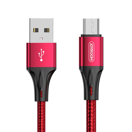 JOYROOM S-0230N1 N1 Series 0.2m 3A USB to Micro USB Data Sync Charge Cable(Red)-garmade.com