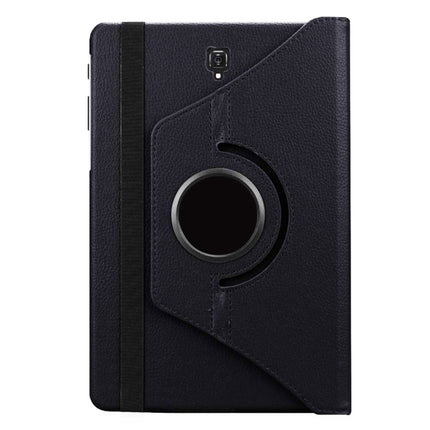 Litchi Texture Horizontal Flip 360 Degrees Rotation Leather Case for Galaxy Tab S4 10.5 T830 / T835, with Holder (Black)-garmade.com