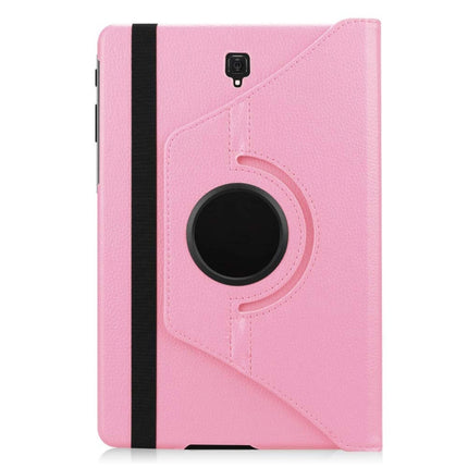 Litchi Texture Horizontal Flip 360 Degrees Rotation Leather Case for Galaxy Tab S4 10.5 T830 / T835, with Holder (Pink)-garmade.com