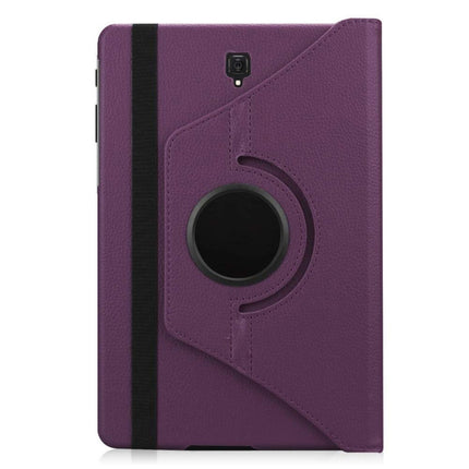 Litchi Texture Horizontal Flip 360 Degrees Rotation Leather Case for Galaxy Tab S4 10.5 T830 / T835, with Holder (Purple)-garmade.com