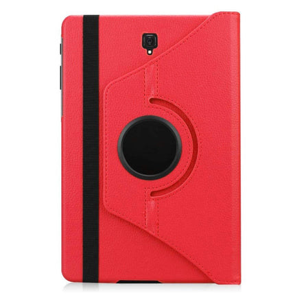 Litchi Texture Horizontal Flip 360 Degrees Rotation Leather Case for Galaxy Tab S4 10.5 T830 / T835, with Holder (Red)-garmade.com