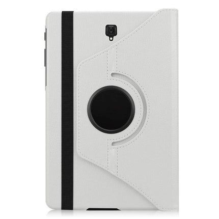 Litchi Texture Horizontal Flip 360 Degrees Rotation Leather Case for Galaxy Tab S4 10.5 T830 / T835, with Holder (White)-garmade.com