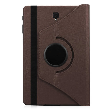 Litchi Texture Horizontal Flip 360 Degrees Rotation Leather Case for Galaxy Tab S4 10.5 T830 / T835, with Holder (Brown)-garmade.com