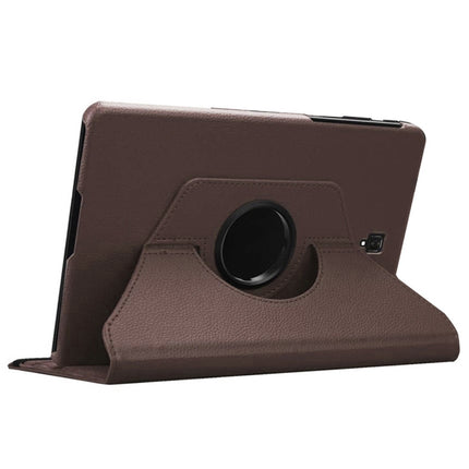 Litchi Texture Horizontal Flip 360 Degrees Rotation Leather Case for Galaxy Tab S4 10.5 T830 / T835, with Holder (Brown)-garmade.com