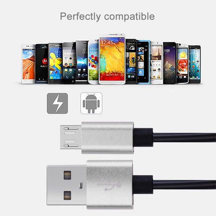 30cm to 100cm High Speed Spring Style Micro USB to USB 2.0 Flexible Elastic Spring Coiled Cable USB Data Sync Cable , For Galaxy, Huawei, Xiaomi, LG, HTC, Sony and Other Smart Phones(Silver)-garmade.com